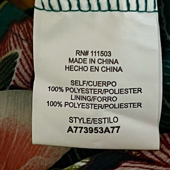 As U Wish Green and Pink Floral A-Line Dress with Ruffled Sleeves - Picture 10 of 11